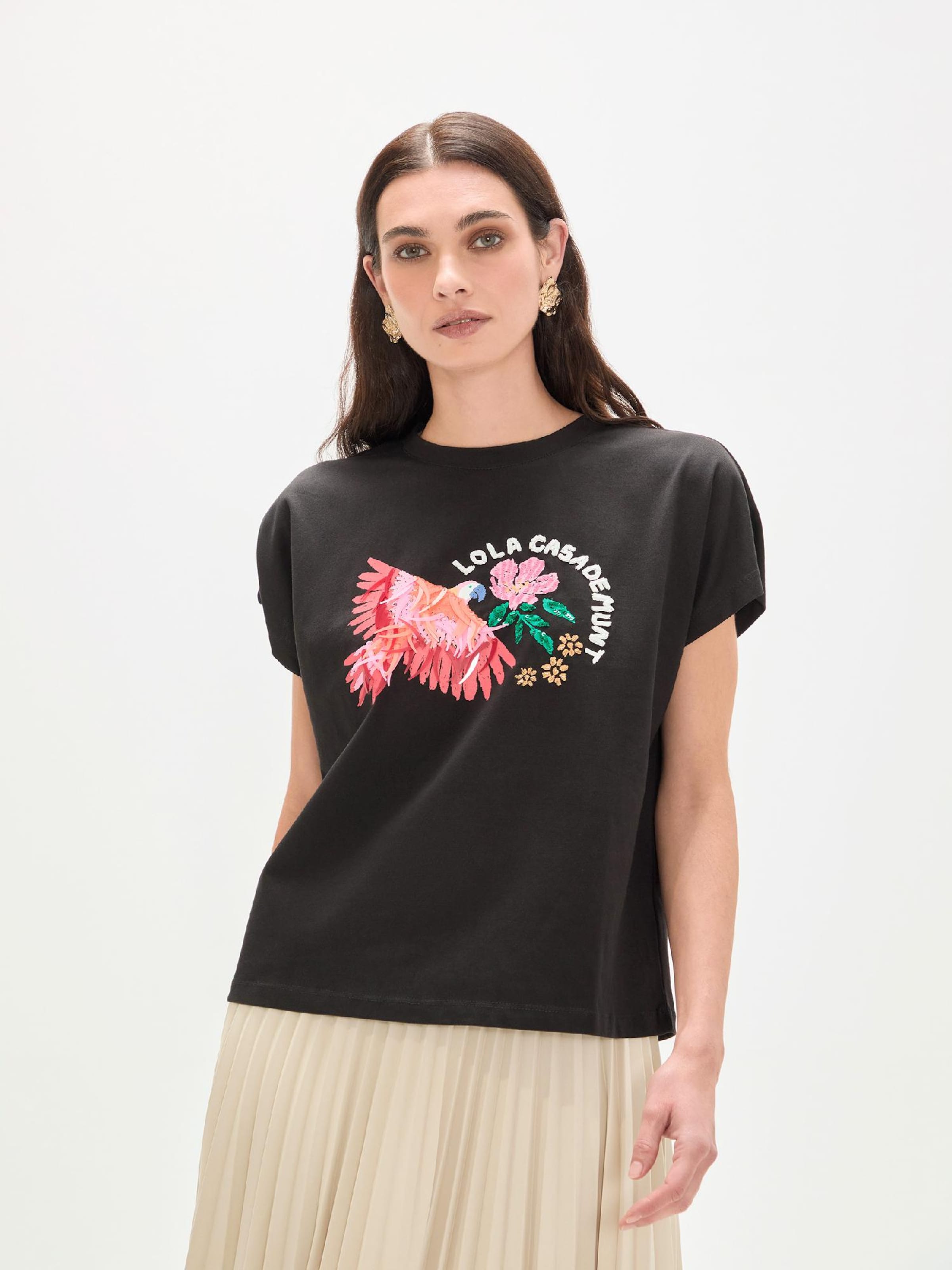 Lola Casademunt Shirts i L i lyserød / sort / hvid, Produktvisning