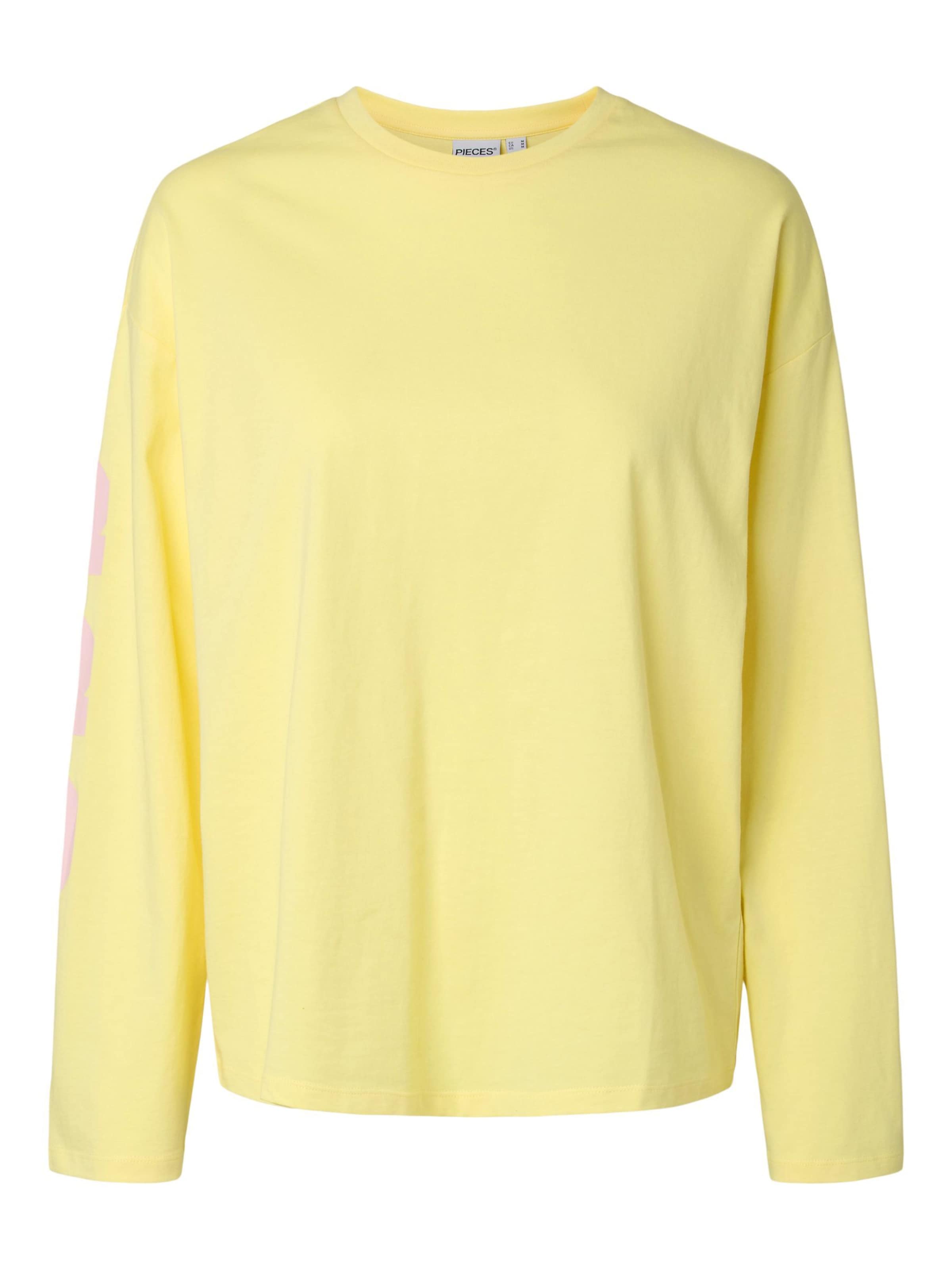 T-shirt 'Ria Fany' PIECES en jaune : devant