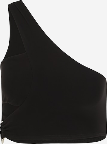 Missguided Petite Top in Black: front