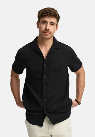 INDICODE JEANS Regular Fit Hemd 'Cosby' in Schwarz