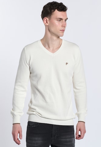DENIM CULTURE Sweater 'ROMEO' in White: front