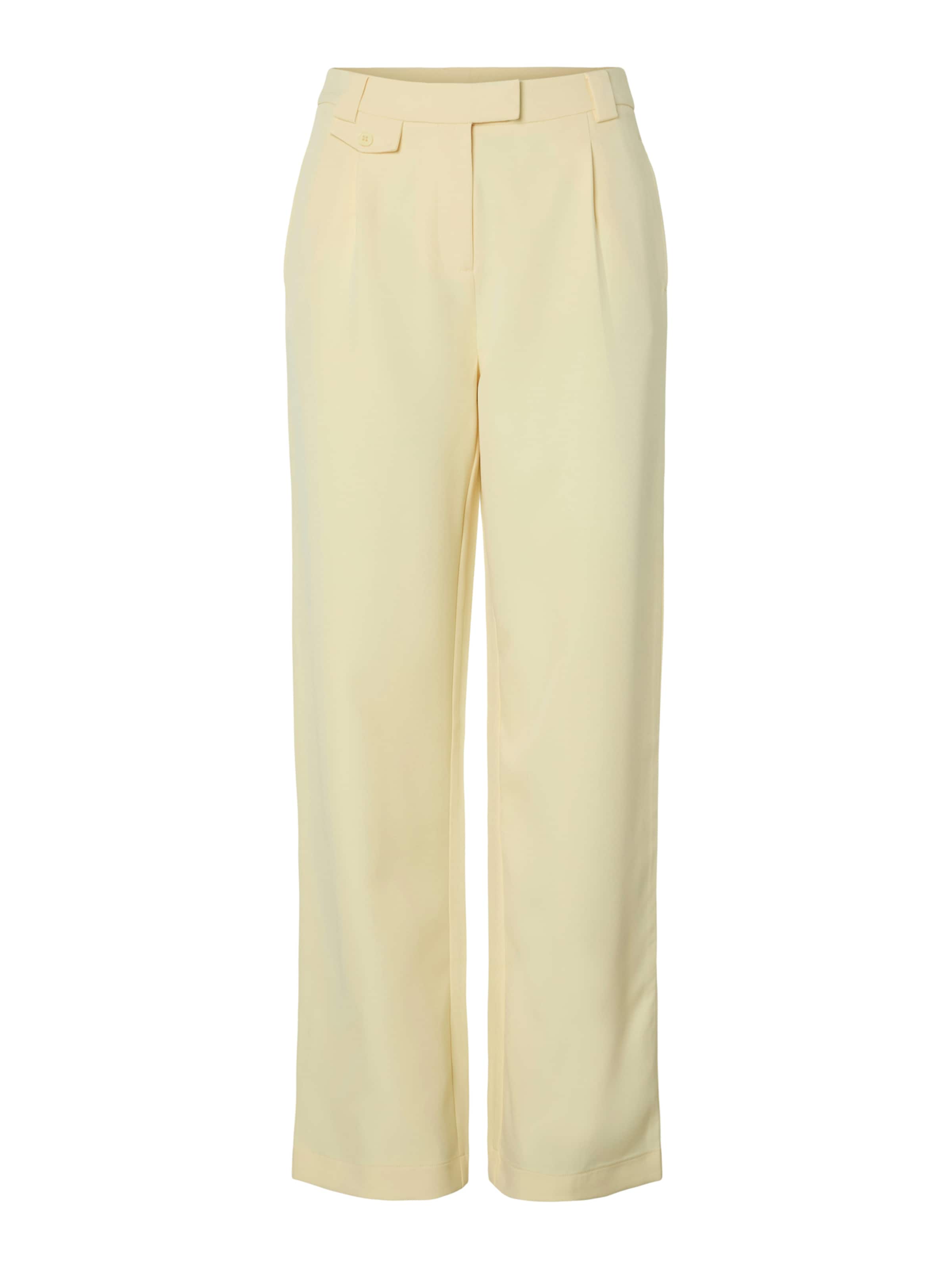 PIECES Широкий Брюки со складками 'PCNIMORA' в Желтый: спереди