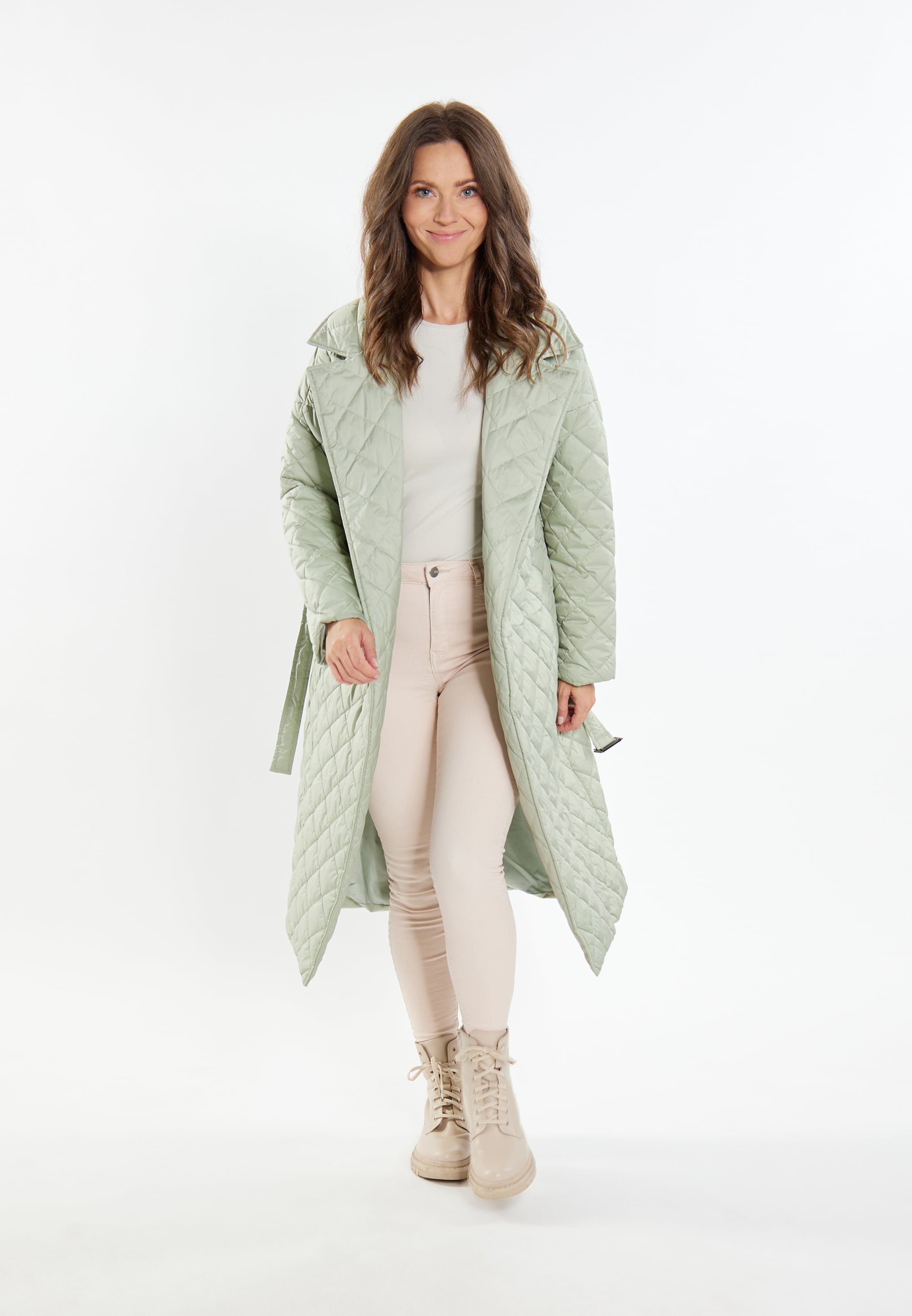 Manteau mi saison Usha en Vert Pastel ABOUT YOU