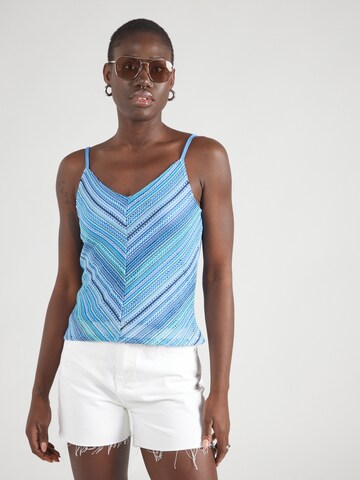 VERO MODA Broderad topp 'VMDEMI' i blå: framsida