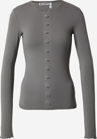 Marškinėliai 'Louise' iš WEEKDAY, spalva – pilka, Prekių apžvalga
