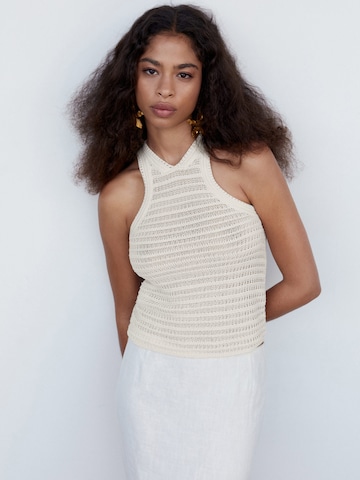 Tops en tricot 'MOLINO' MANGO en beige : devant