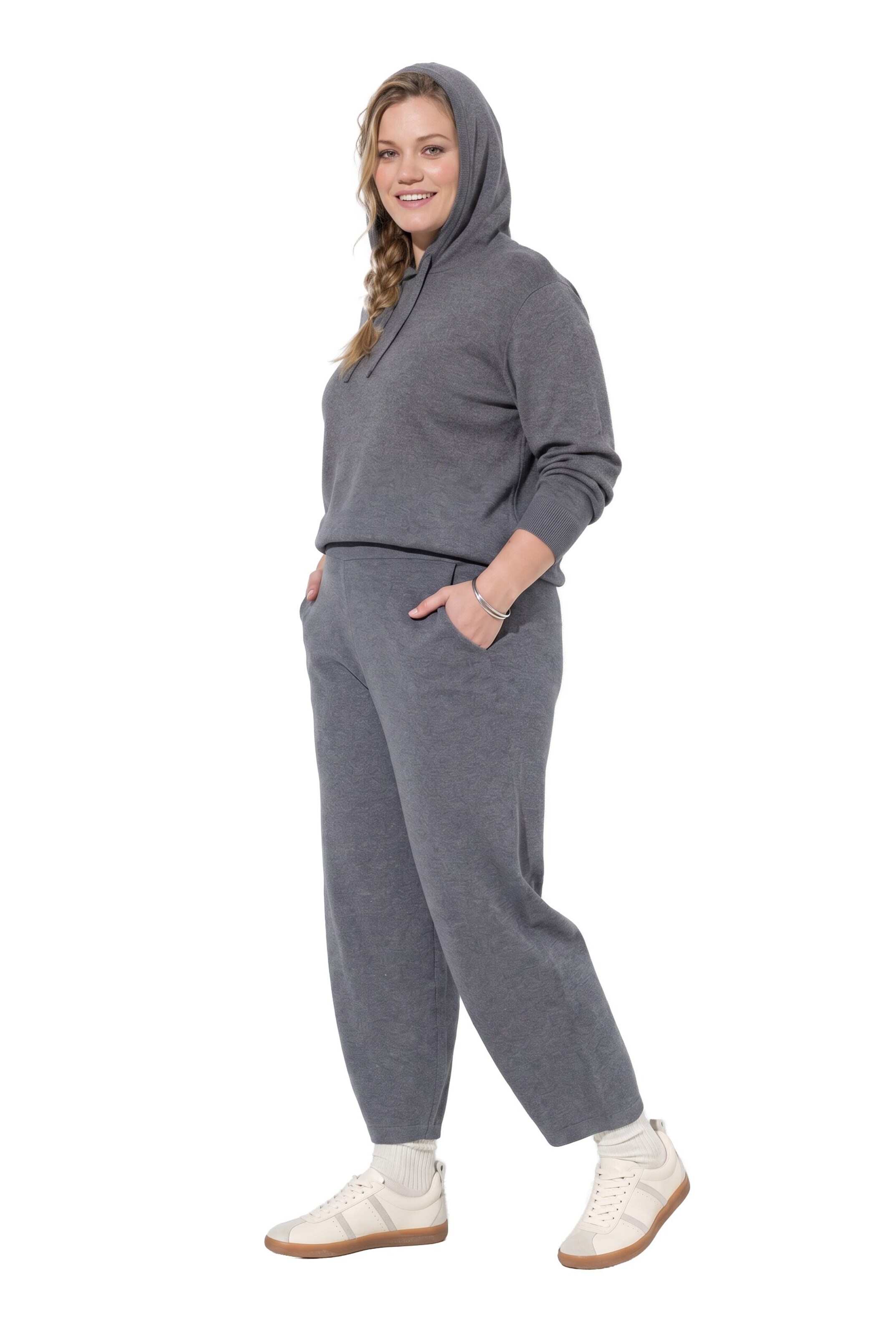 Ulla Popken Loose fit Trousers 'Schlupfhose' in Grey