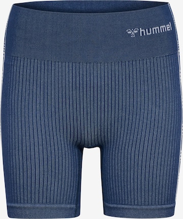 Skinny Pantalon de sport 'Blaze' Hummel en bleu : devant