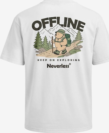Neverless Shirt 'Hike Adventure Bear' in Weiß: Vorderseite
