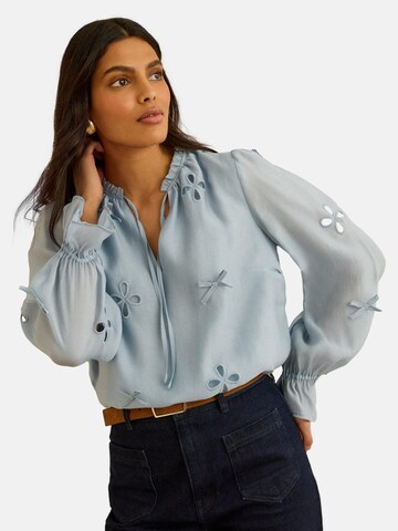 love & roses - Blusa en azul: frente