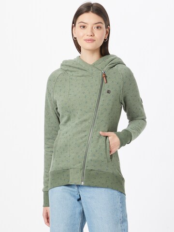 Alife and Kickin Zip-Up Hoodie 'SnakecharmerAK' in Green: front