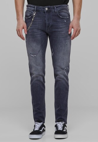 Tapered Jeans di 2Y Premium in grigio: frontale