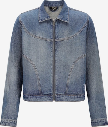 Ed HardyPrijelazna jakna 'Flammender Schädel' - plava boja: prednji dio