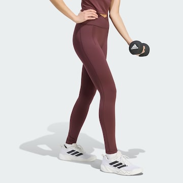 ADIDAS PERFORMANCE Skinny Sportbroek 'Studio All Me' in Rood: voorkant