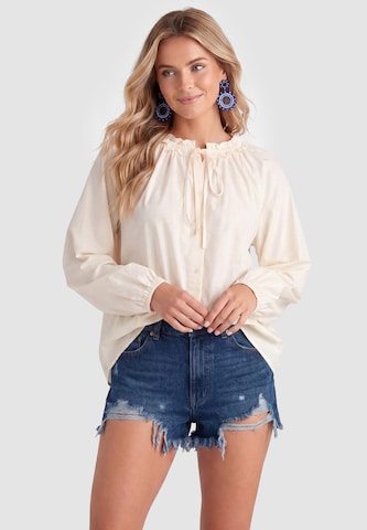 IZIA - Blusa em bege: frente