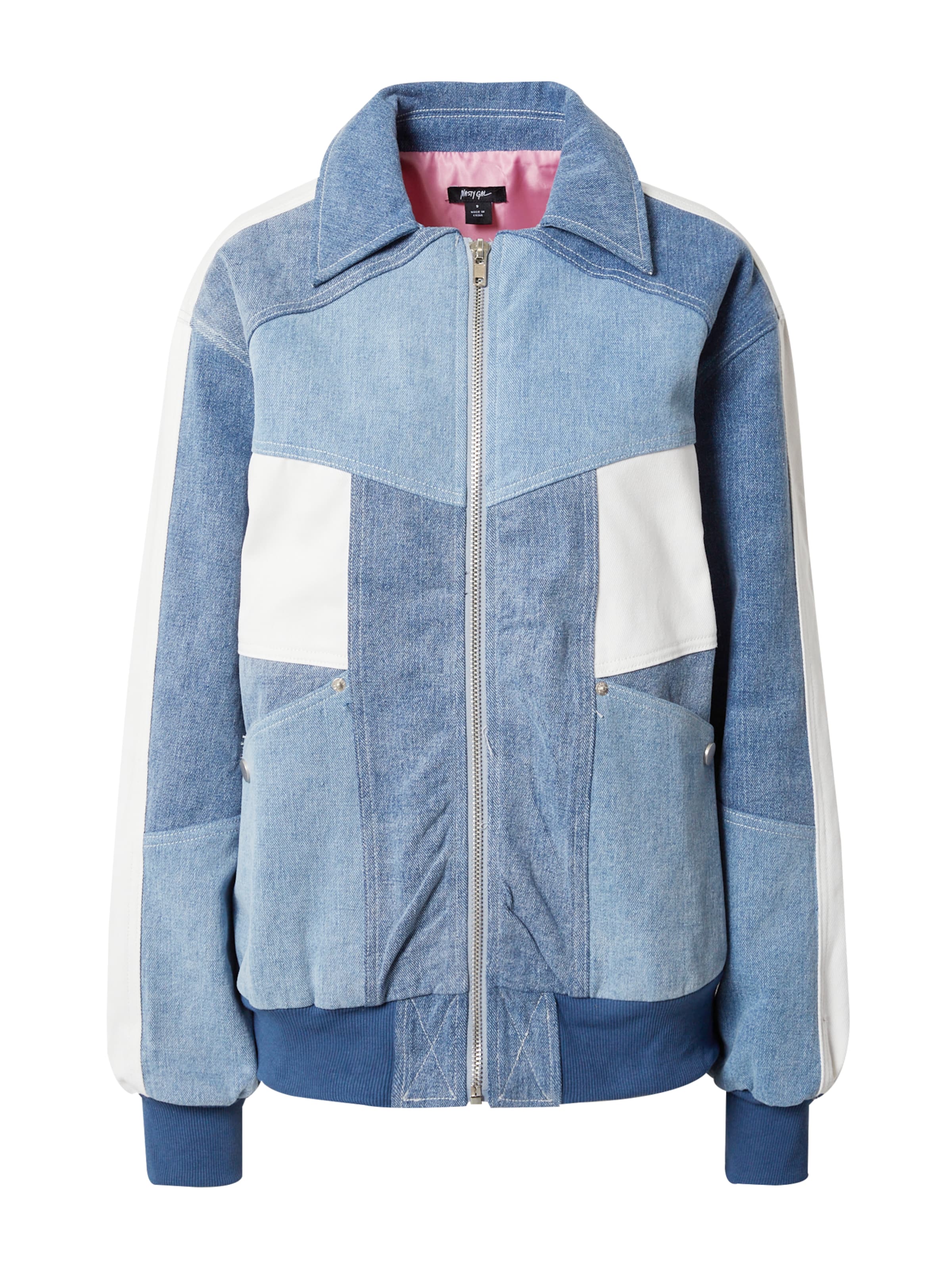 Nasty Gal Φθινοπωρινό και ανοιξιάτικο μπουφάν σε μπλε: μπροστά