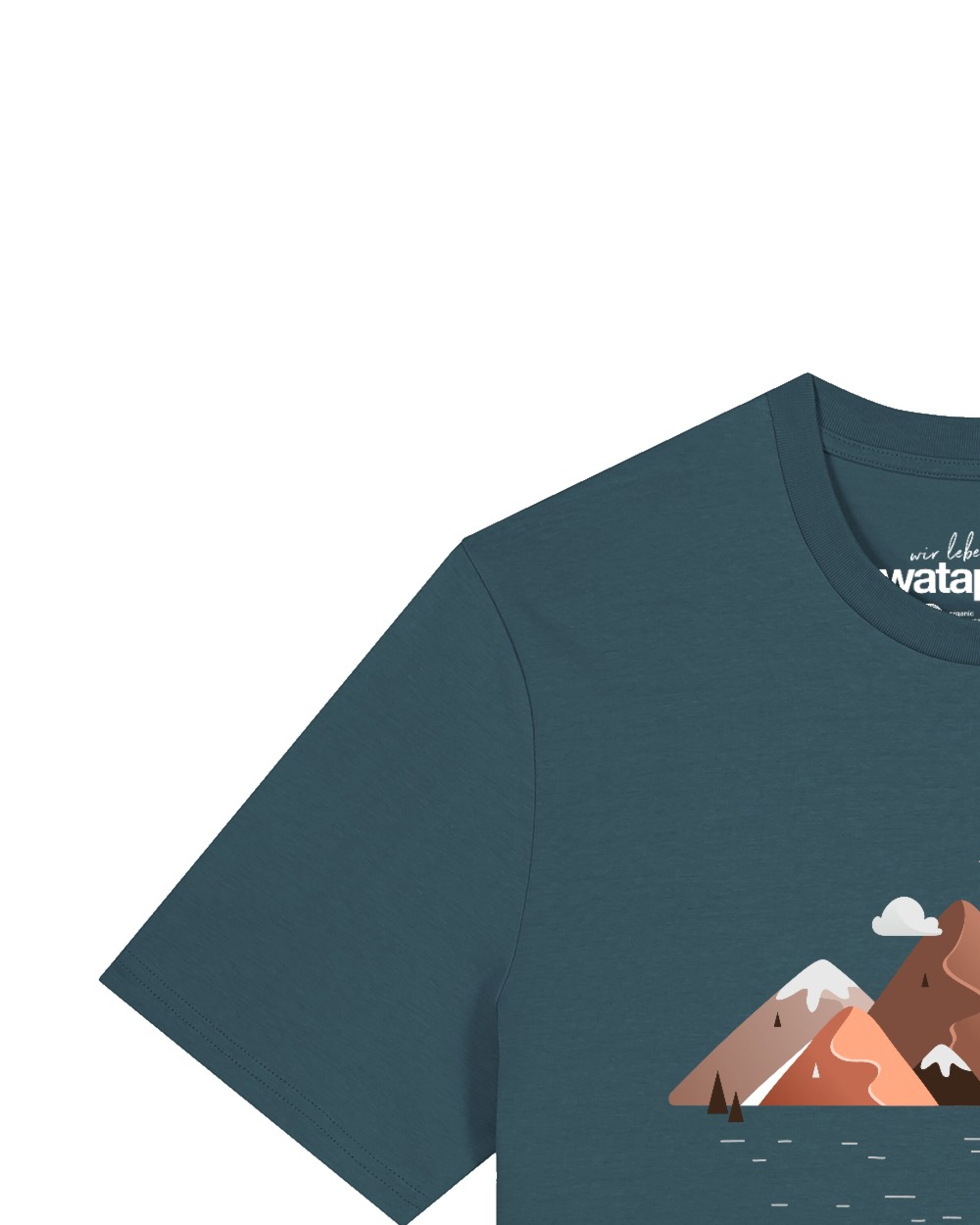 T-Shirt 'Mountains & Moon' Watapparel en bleu