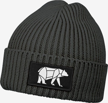 Neverless Beanie 'Bär Lineart Polygon' in Grey: front