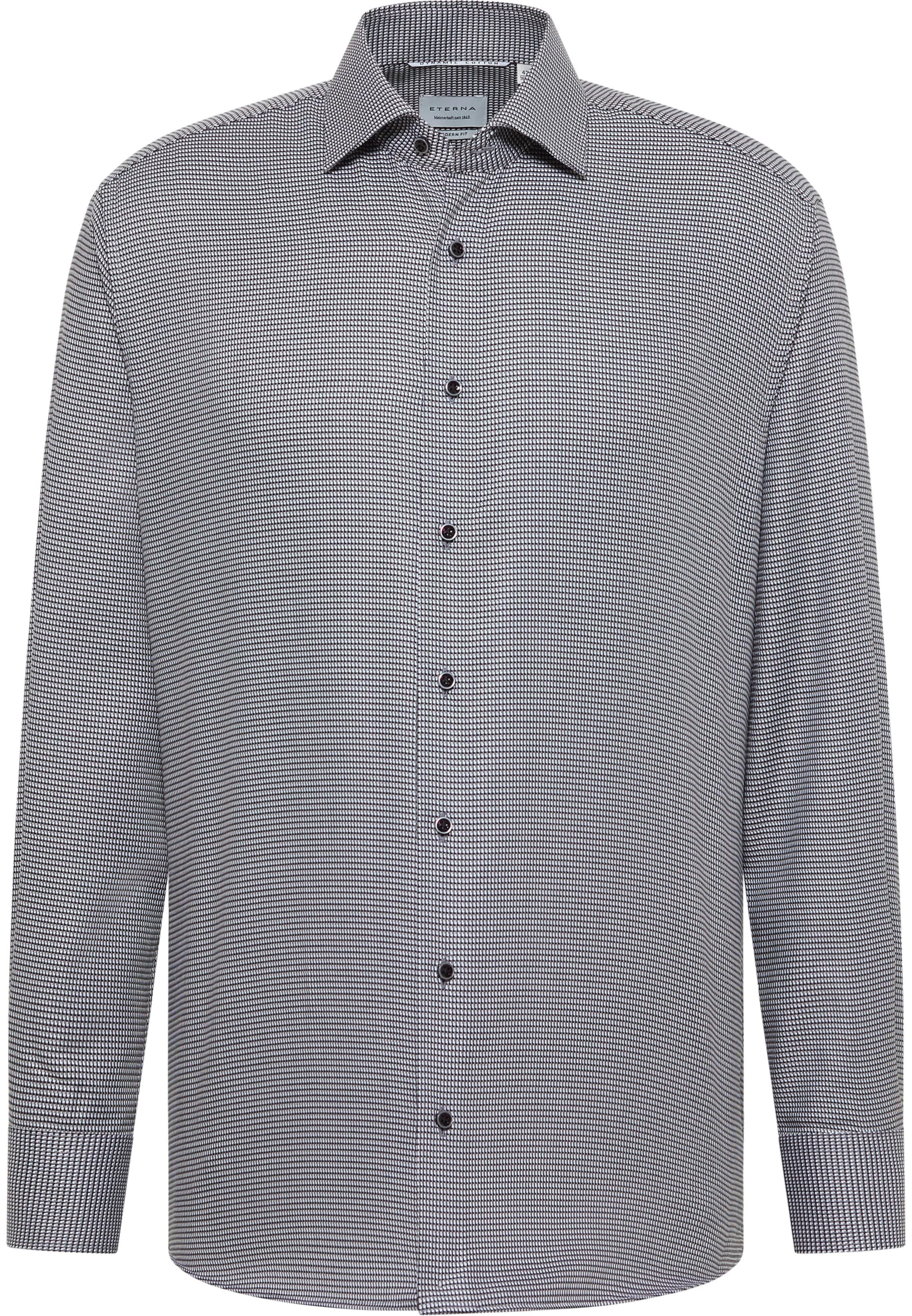 ETERNA Regular fit Zakelijk overhemd in Zwart: voorkant