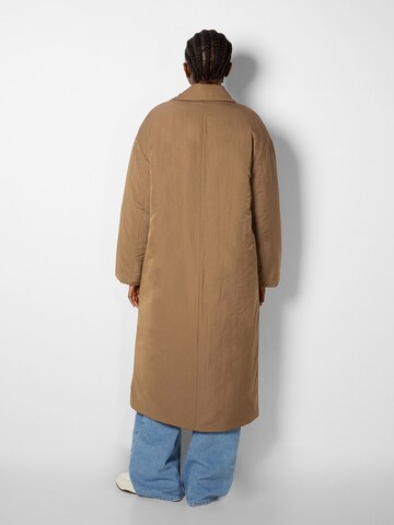 Bershka Between-Seasons Coat in Brown