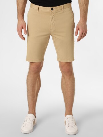 Coupe slim Pantalon chino 'David' HUGO en beige : devant