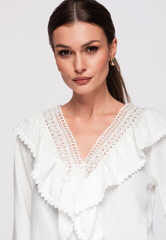 Ombre Blouse in White