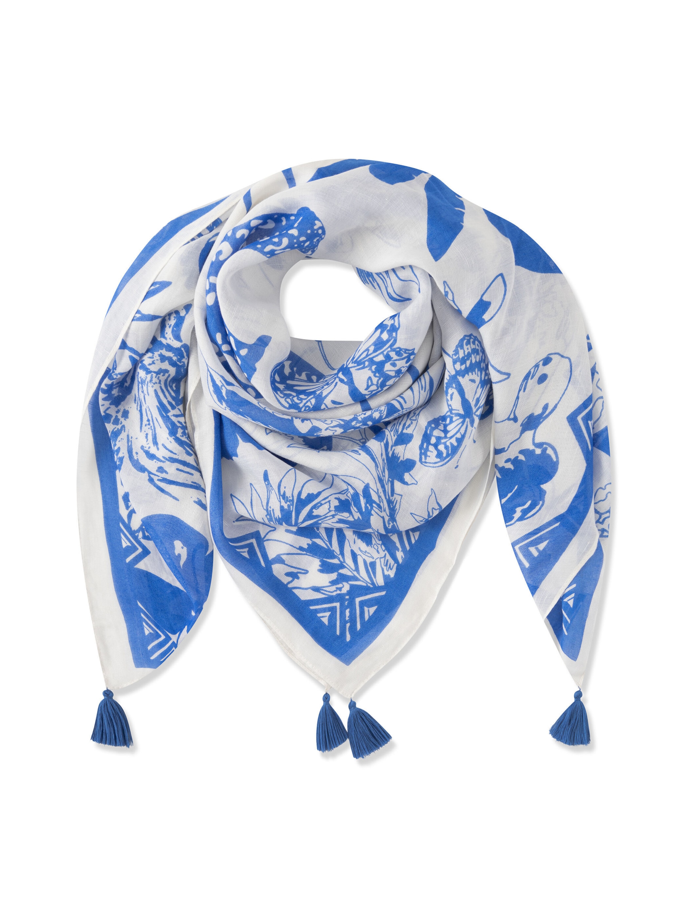 CODELLO Shawl in Blue: front