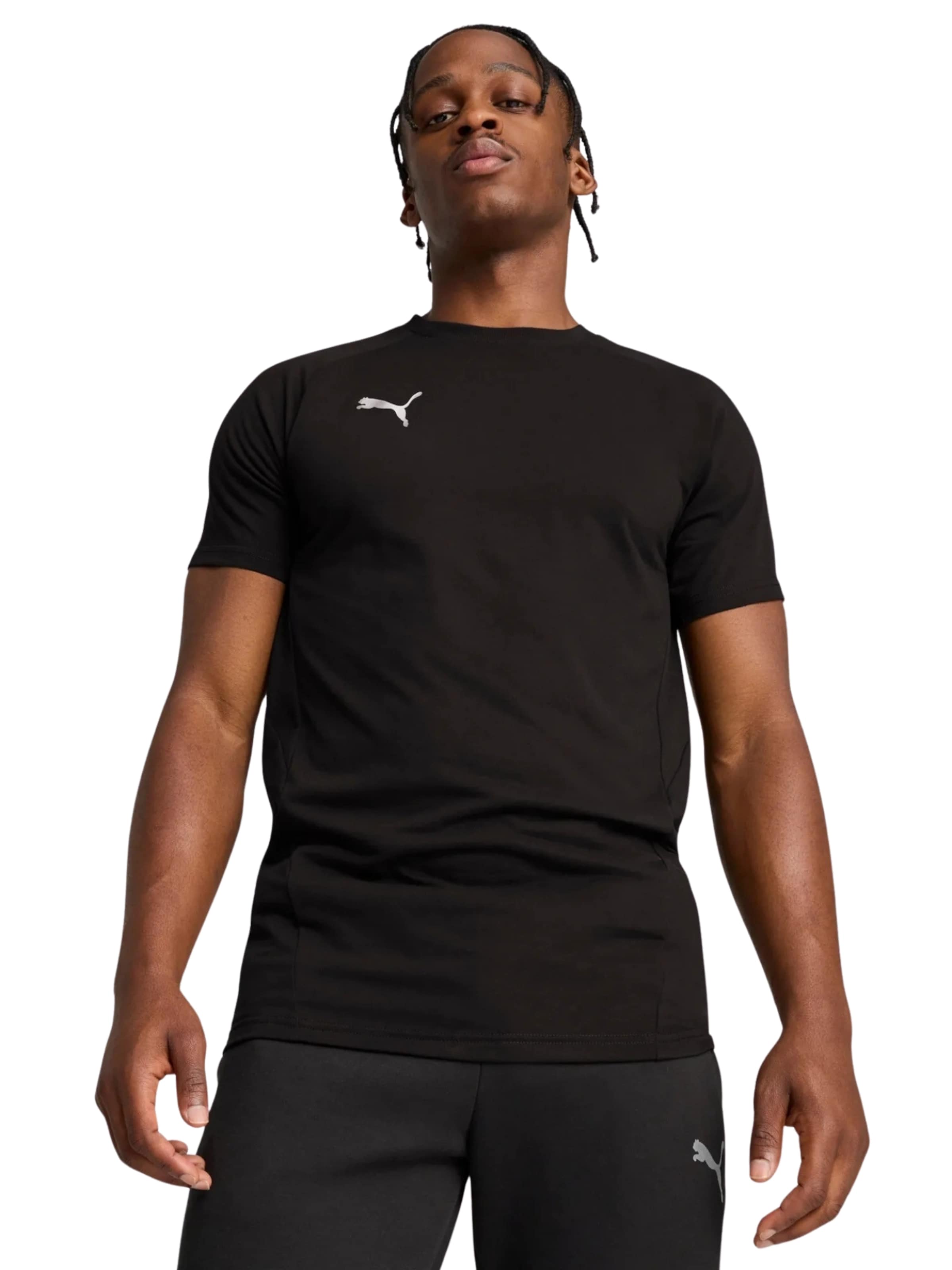 PUMA Футболка 'TeamEvostripe' в Черный: спереди