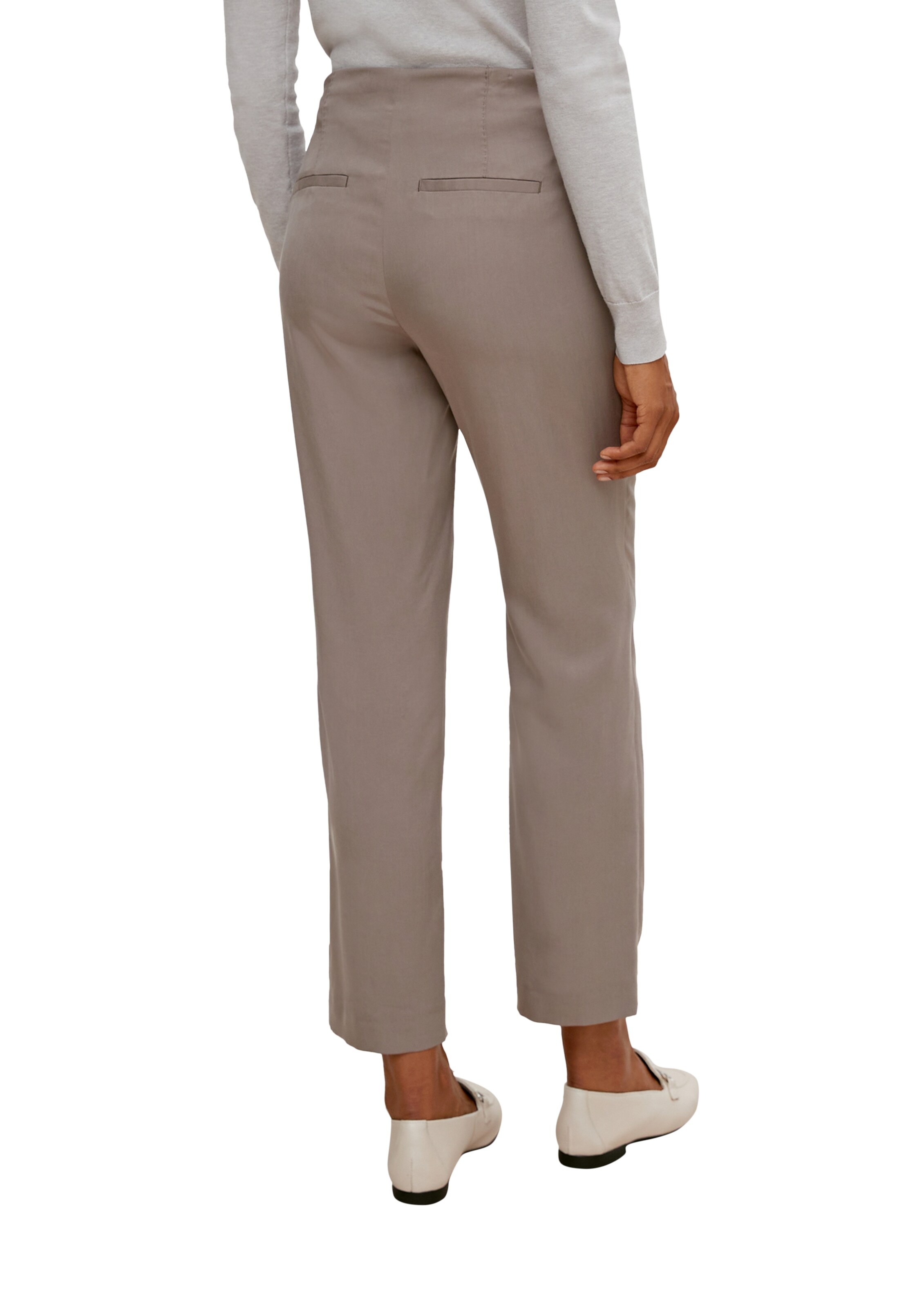 COMMA Regular Bundfaltenhose in Grau