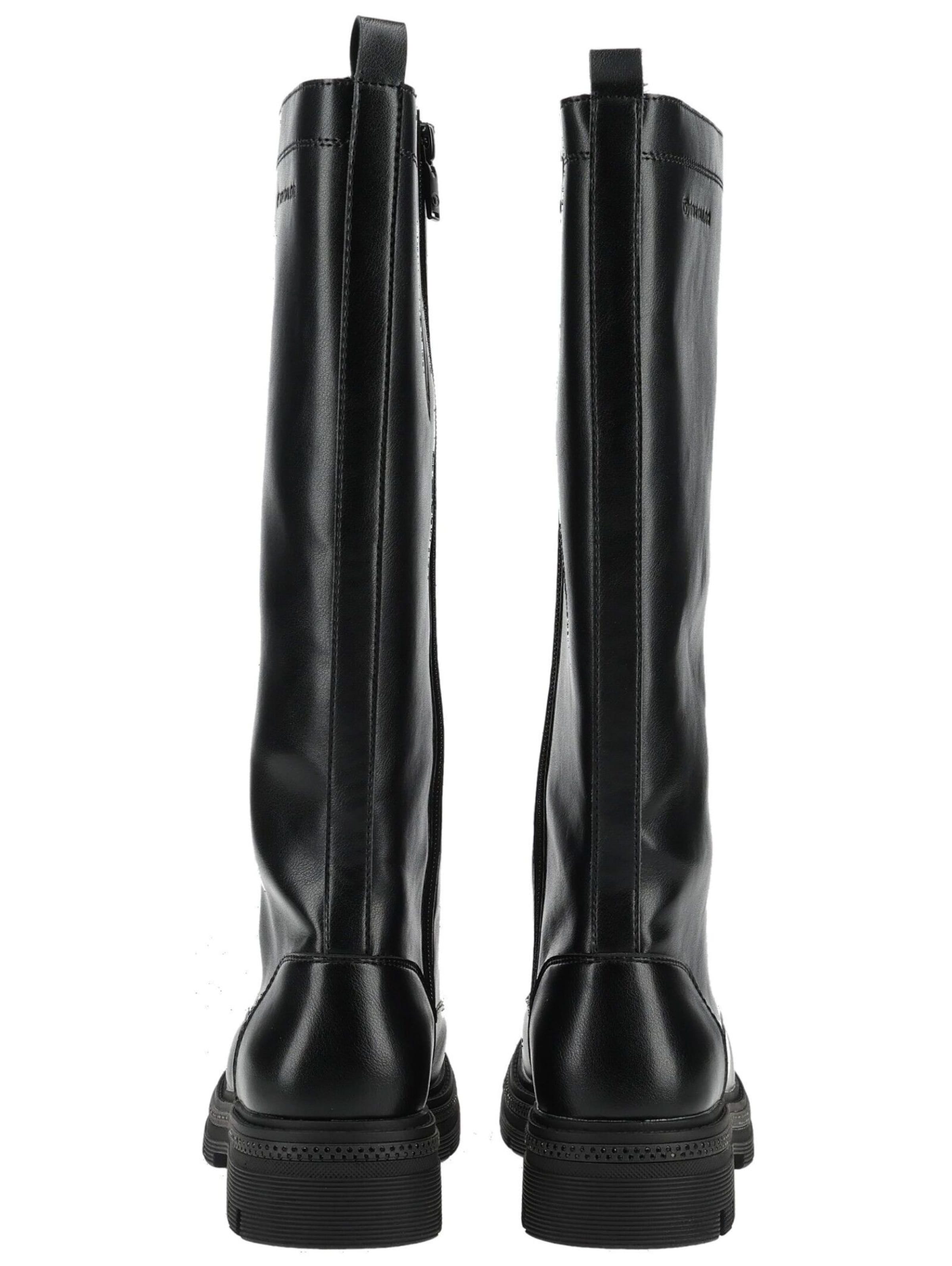 TOM TAILOR Stiefel in Schwarz