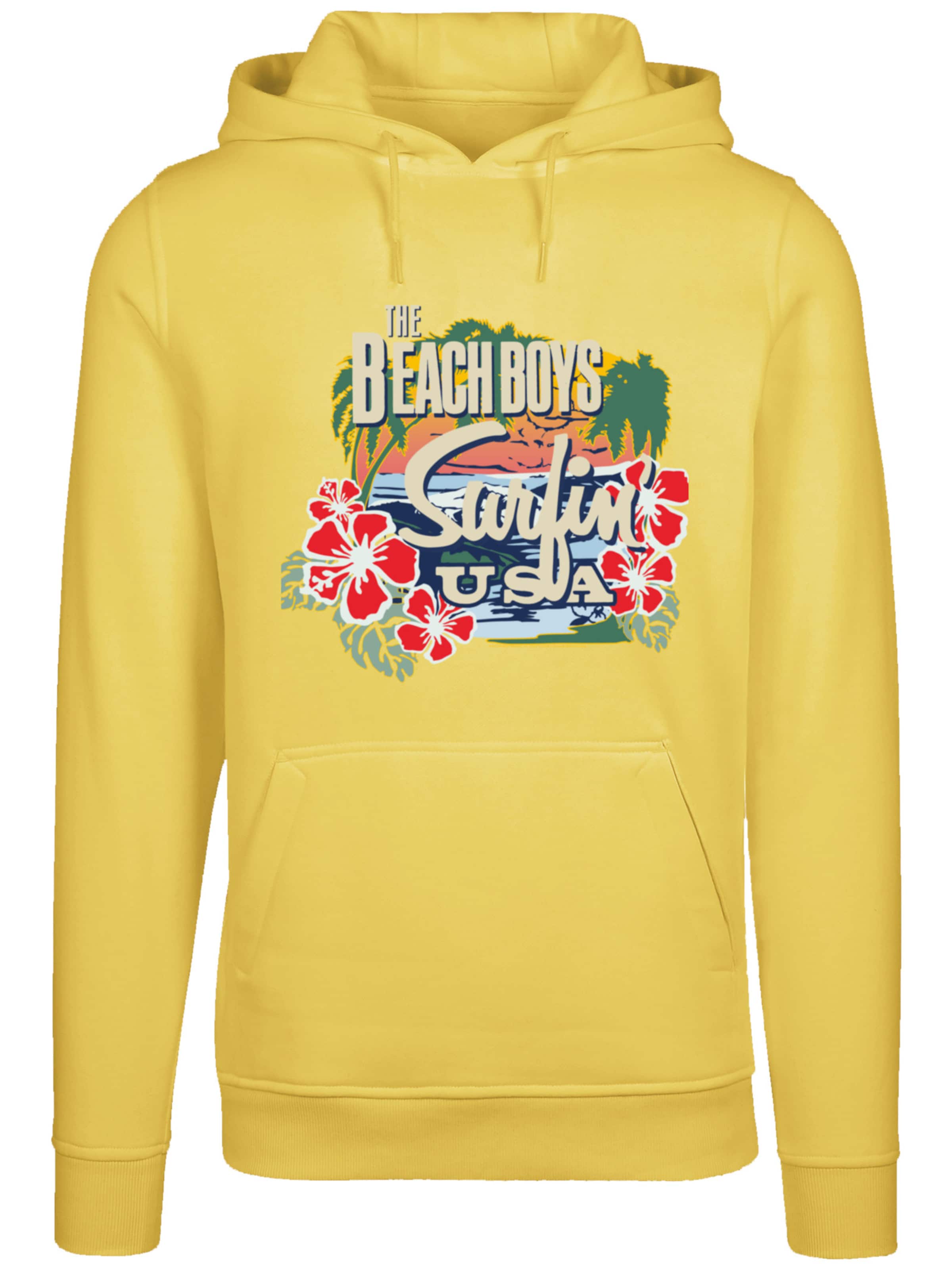 Sweat-shirt 'The Beach Boys Musik Band' F4NT4STIC en jaune : devant