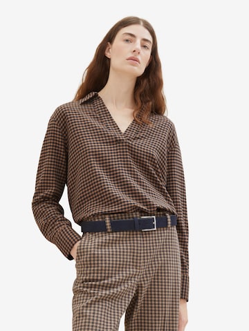 TOM TAILOR Bluse in Braun