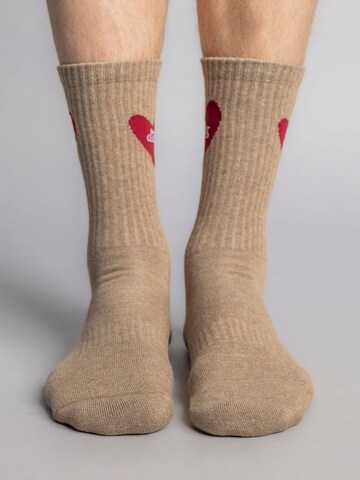 Dirts Socks 'Heart Socks 2.0' in Brown: front