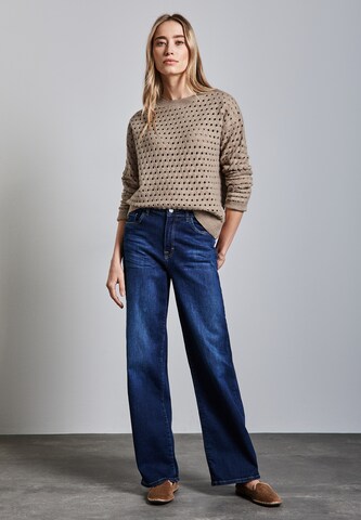 STREET ONE Strukturpullover in Beige