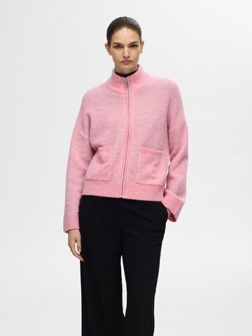SELECTED FEMME Knit cardigan in Pink: front