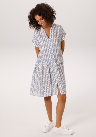 Aniston CASUAL Shirt Dress in White: front