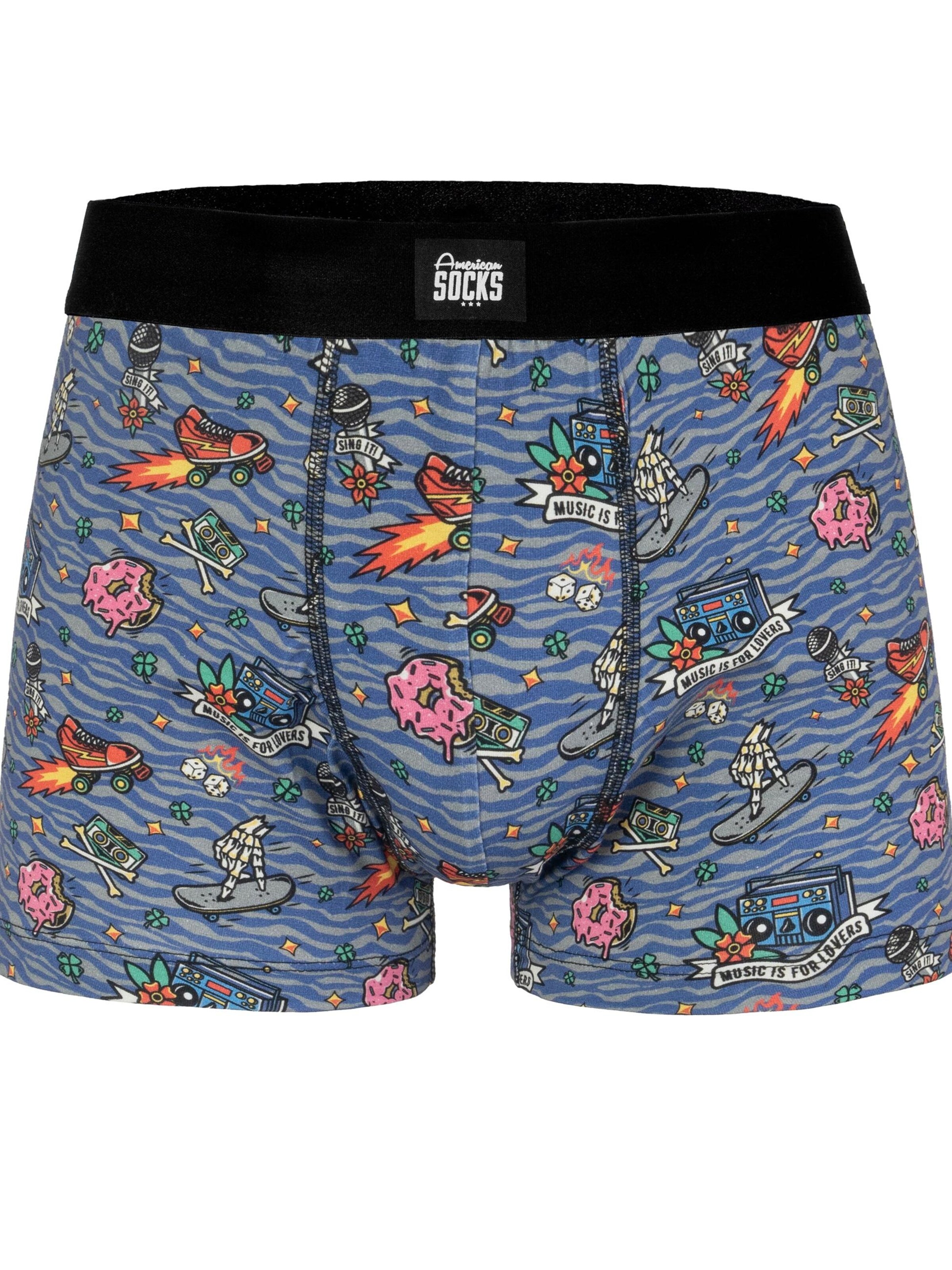 Boxer 'Music is for Lovers' di American Socks in blu