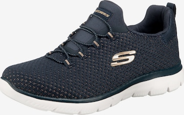 SKECHERS - Sapatilhas slip-on em azul: frente