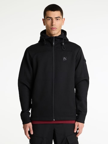 CHASIN' Gebreid vest 'Adan Zip' in Zwart: voorkant
