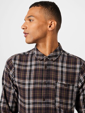 BLEND Regular fit Button Up Shirt in Brown