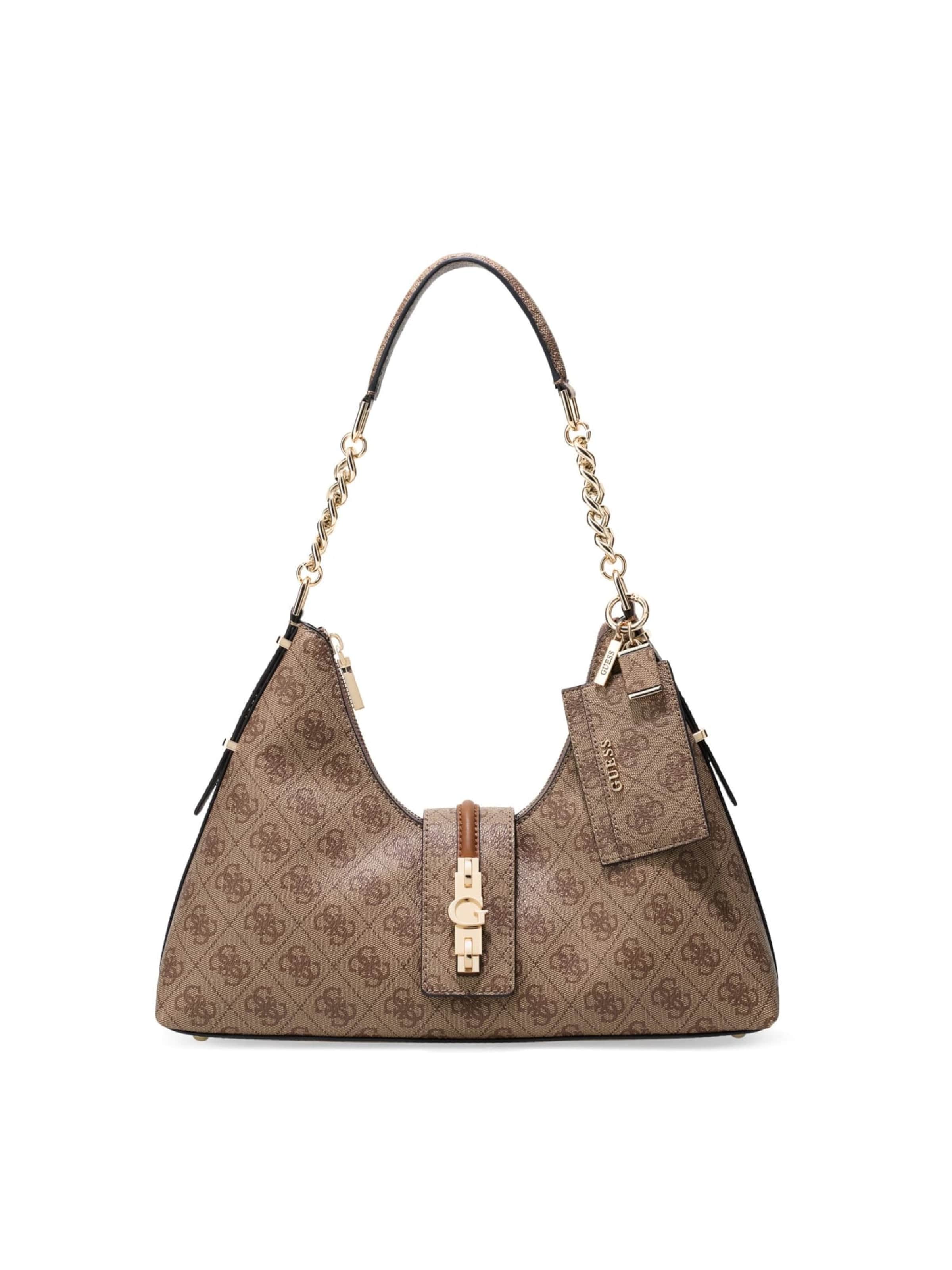 Borsa a spalla 'Yvonne' di GUESS in beige: frontale