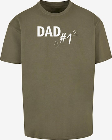 Merchcode Shirt 'Fathers Day - Dad number 1' in Groen: voorkant