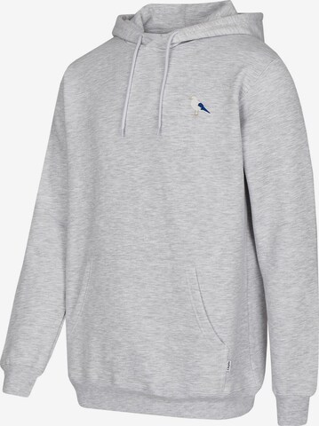 Cleptomanicx Sweatshirt 'Hooded Embro Gull 2' in Grey