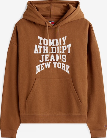 Tommy Jeans Sweatshirt 'Heritage 90S Varsity' in Bruin: voorkant