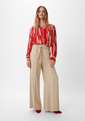 Wide Leg Pantalon à plis COMMA en beige : devant