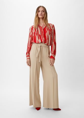 COMMA Wide leg Pantalon in Beige: voorkant