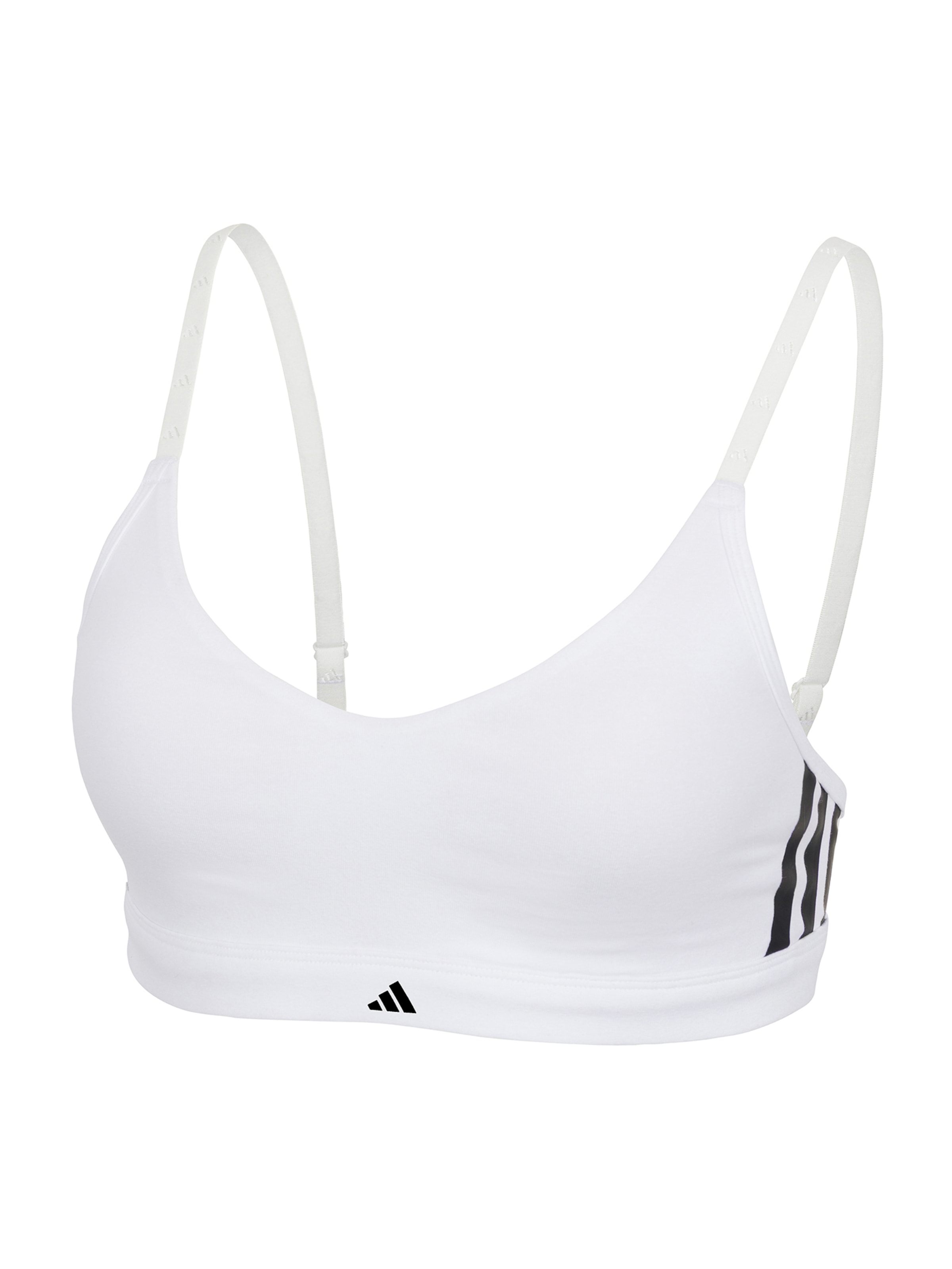 ADIDAS SPORTSWEAR T-shirt Sport bh ' Sport Active Essentials Cotton 3 Stripes ' in Wit: voorkant