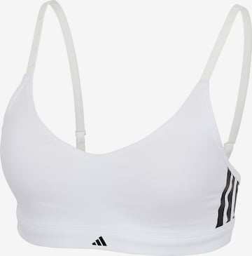 ADIDAS SPORTSWEAR Sport bh ' Sport Active Essentials Cotton 3 Stripes ' in Wit: voorkant