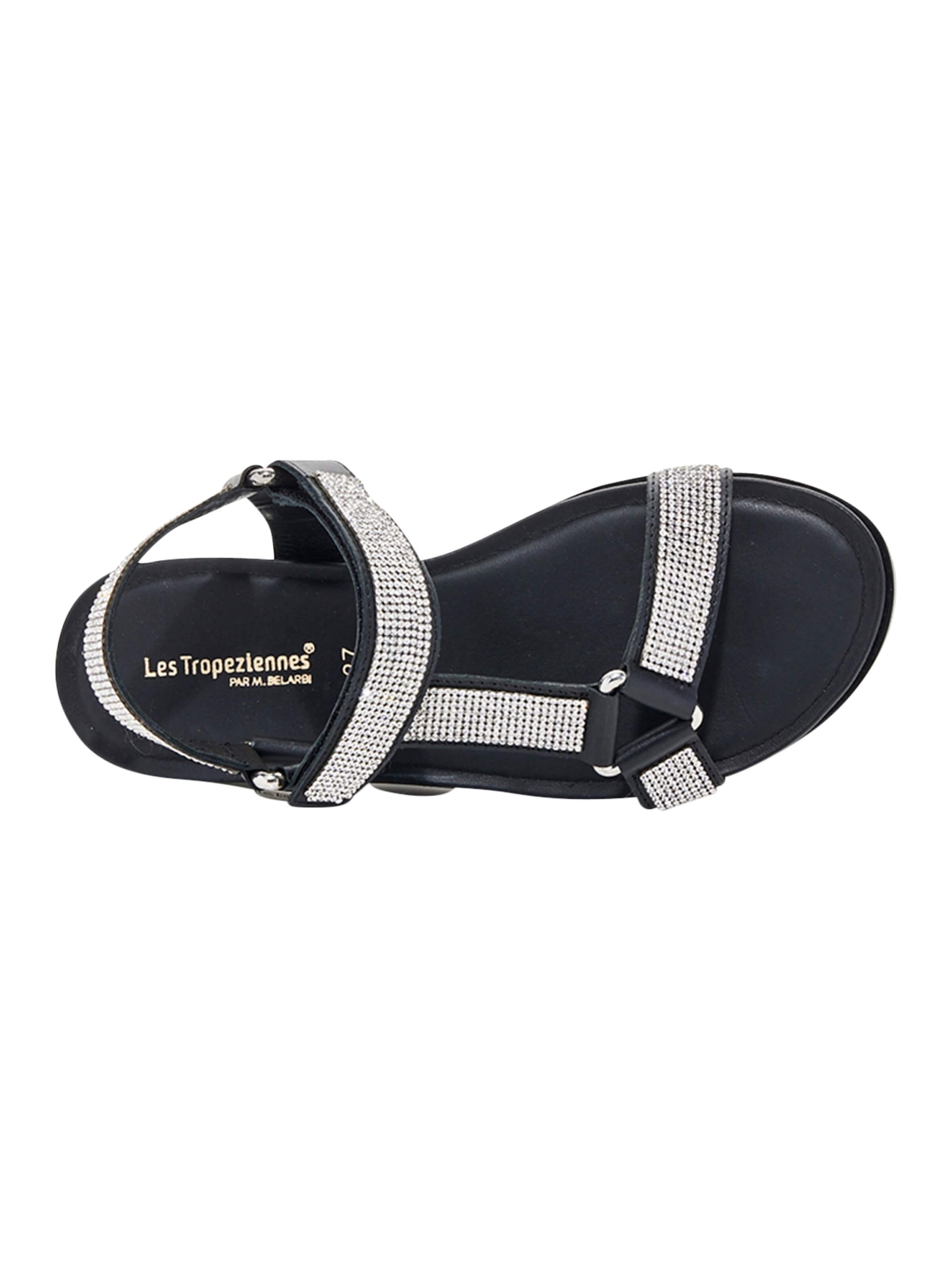 Les Tropéziennes Sandaal 'Caspy-Ledersandalen' in Zwart