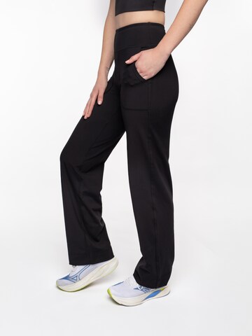 mymotus Wide leg Sportbroek 'Damen Sporthose , myotus® ladies jazzpant YW101' in Zwart
